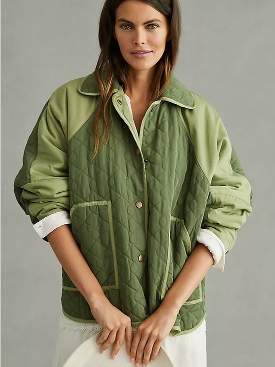 Anthropologie Jackets & Blazers - Anthropologie Pilcro Olive Quilted Utility Jacket